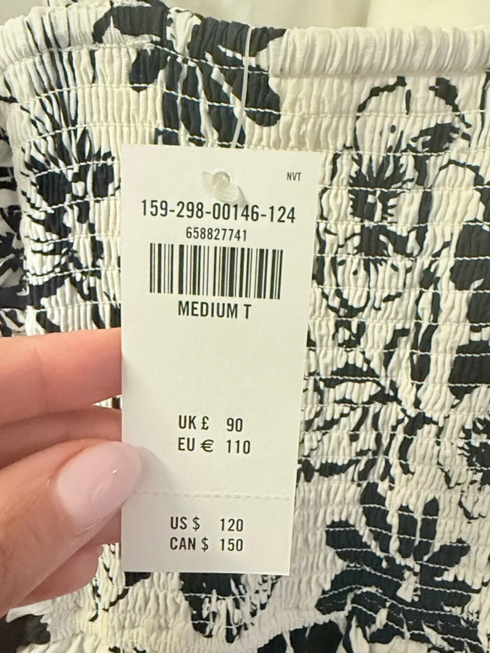 Abercrombie & Fitch Emerson Black & White Floral Tiered Maxi Dress MTall